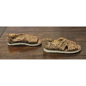 Brand X Womens sz 7.5 Huarache Sandal Open Toe Weaved Mexican Leather Brown